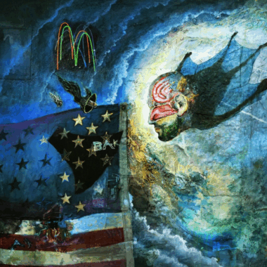 He Gong, "Night Travels," Acrylic & oil on canvas, 48” x 44,” 2025