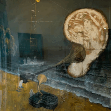 *SOLD* - He Gong, "May: Tinnitus as Metaphor," Acrylic on paper, 32.5” x 41,” 2024