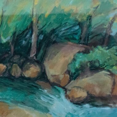 John Cole, "Kalama River #3," Oil on canvas, 18.5" x 13.5", 1977