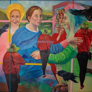 Michel Angela Petersen, "Embedded," Acrylic on canvas, 60” x 48”, 2026