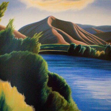 Susan Bennerstrom, "Wind and Cloud, Wenatchee River (Feature)", Pastel on archival paper, 28" x 23", 1986